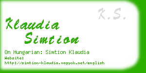 klaudia simtion business card